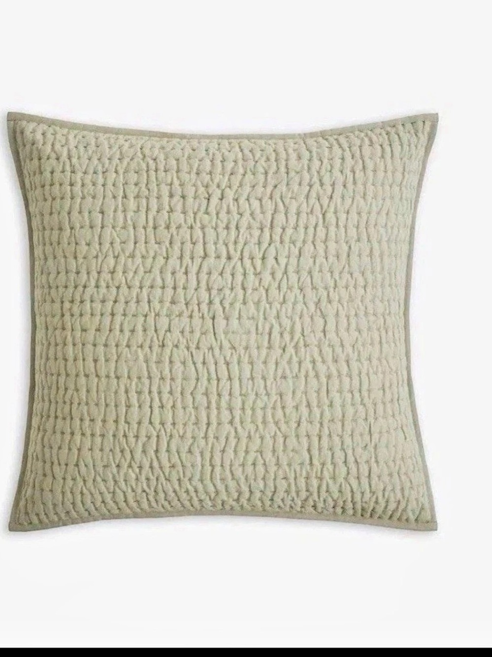 Coyuchi Manzanita Organic Handstitched Euro Sham Green NWT